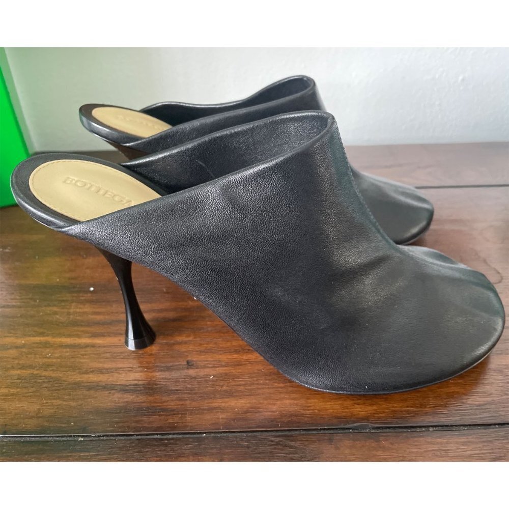 BOTTEGA VENETA 667191 Cocktail Stretch Black Leather Mule Pumps Shoes 36.5 - Picture 13 of 16